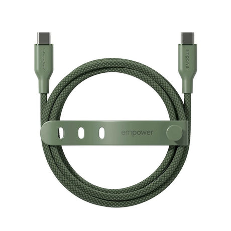 empower by PanzerGlass Racing 60W USB-C till USB-C Kabel – 2m – Sage
