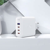 Acefast 100W PD GaN Charger - Väggladdare med 1 x USB-A & 3 x USB-C - Vit