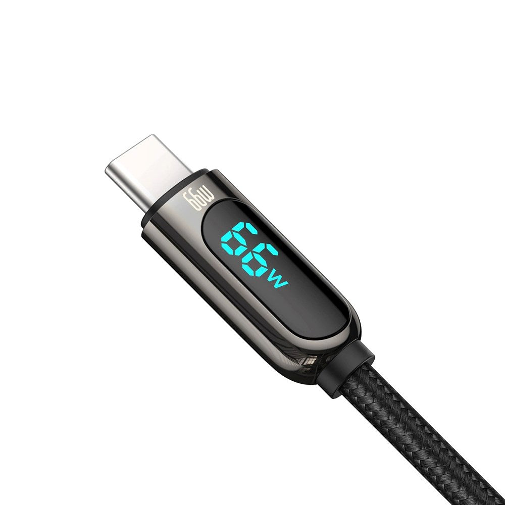 Baseus Display Fast Charging 66W USB-A till USB-C-kabel - 1m - Svart