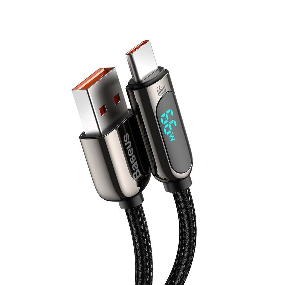 Baseus Display Fast Charging 66W USB-A till USB-C-kabel - 1m - Svart