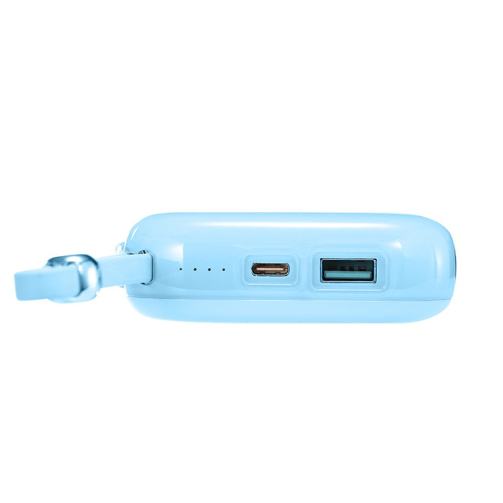 Joyroom Jelly Series JR-L003P Powerbank 22,5W - USB-C PD / USB-A med Inbyggd Lightning - 10 000 mAh - Blå