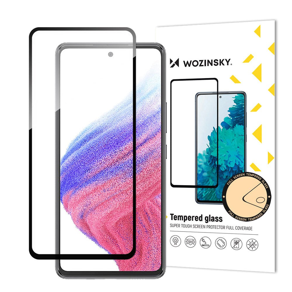 Galaxy A54 Wozinsky Skärmskydd - Skalvänlig - Transparent / Svart Kant