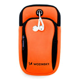 Wozinsky Löparmband med 2 Fickor Orange / Svart (max. mobil 170 x 80 mm)