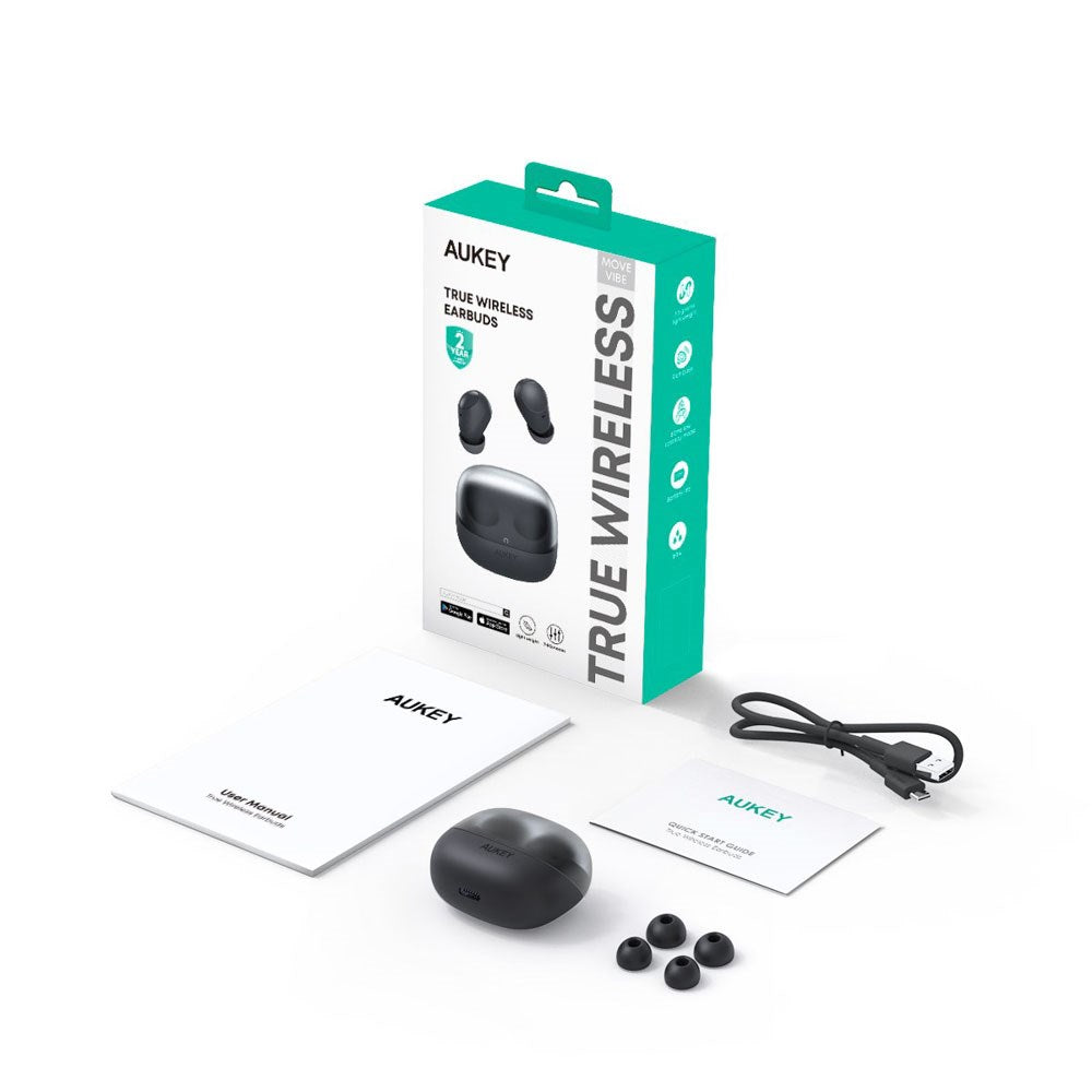 Aukey EP-M3A True Wireless MOVE VIBE Hörlurar - In-Ear - Grå