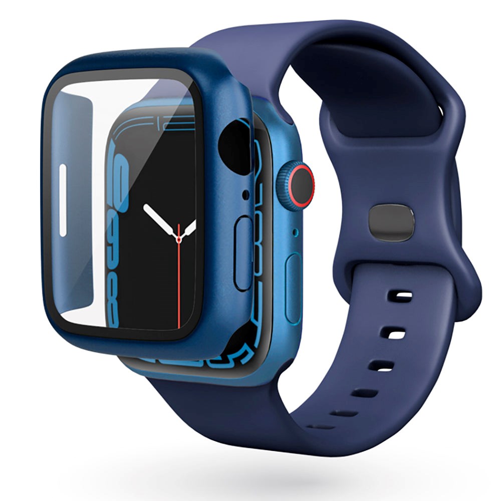 Epico Apple Watch 8/7 (41mm) Skal Hårdplast med Inbyggt Skärmskydd - Blå