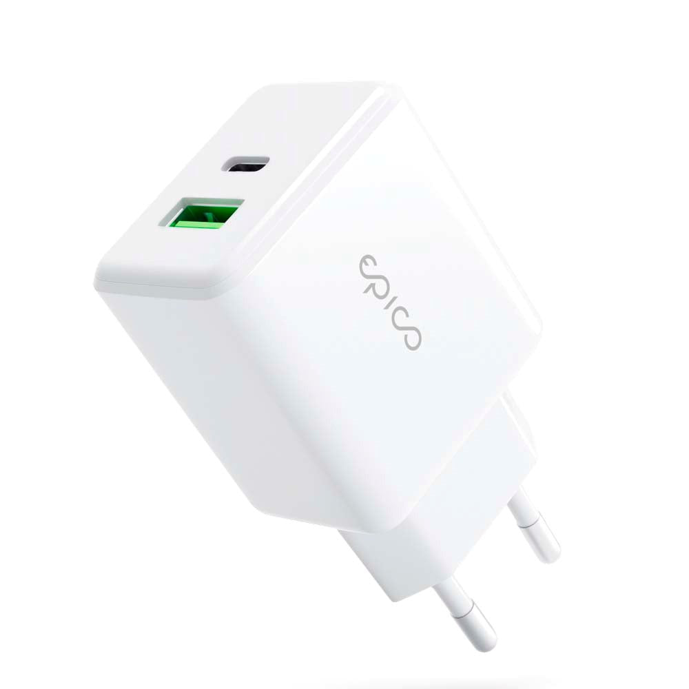 Epico Pro 2.0 Väggladdare PD 38W med USB-C & USB-A - Vit