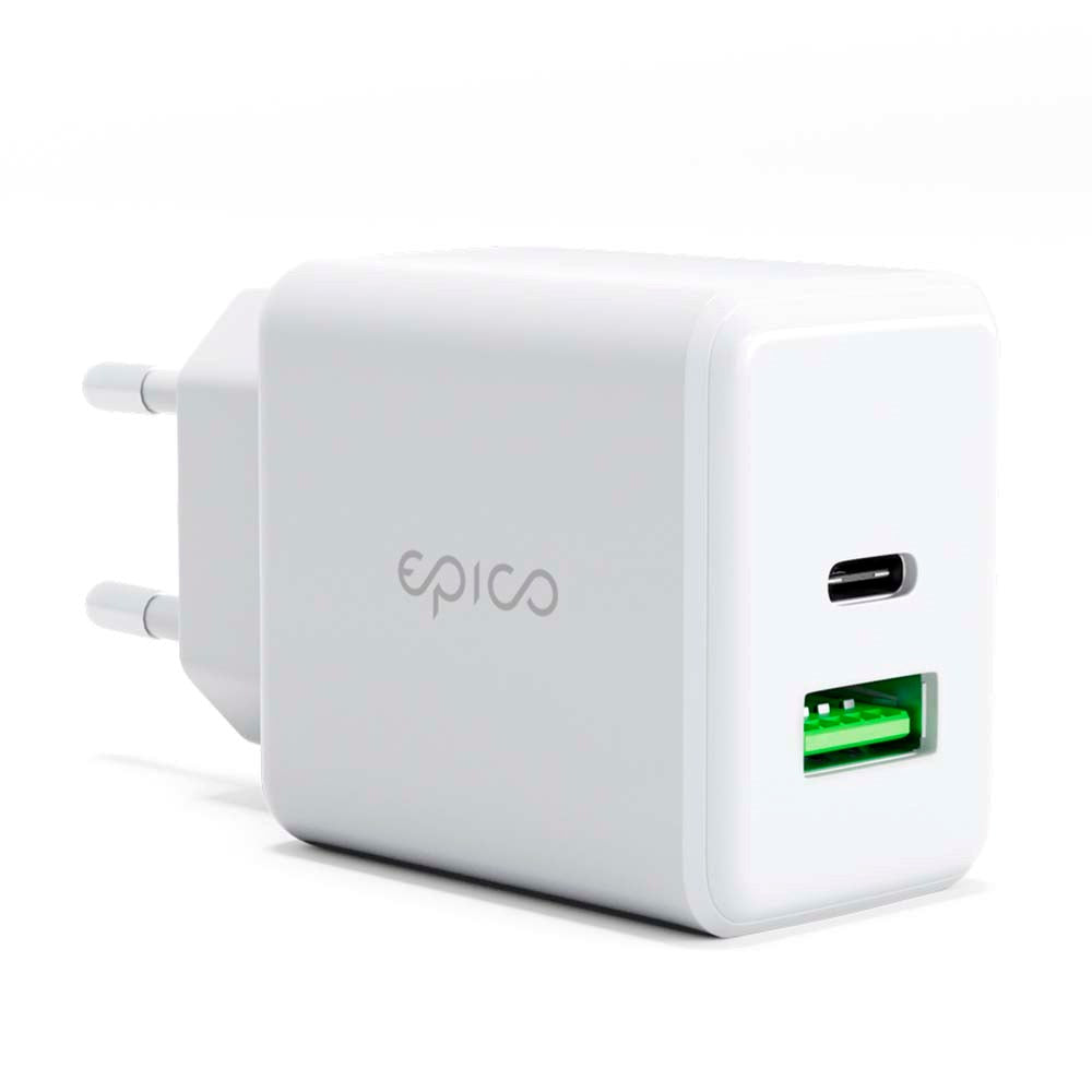 Epico Pro 2.0 Väggladdare PD 38W med USB-C & USB-A - Vit