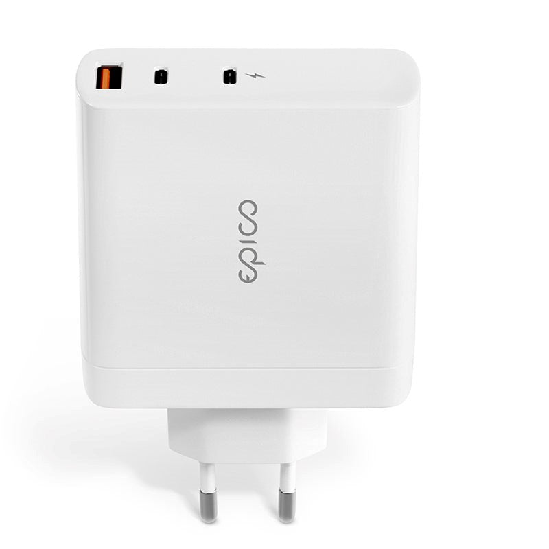 Epico Väggladdare PD 140W GaN med 2 x USB-C & 1 x USB-A - Vit