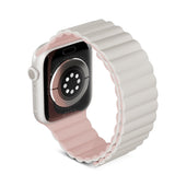 Apple Watch (42/44/SE/45/46/49mm) Epico Magnetisk Silikon Armband - Grå / Rosa