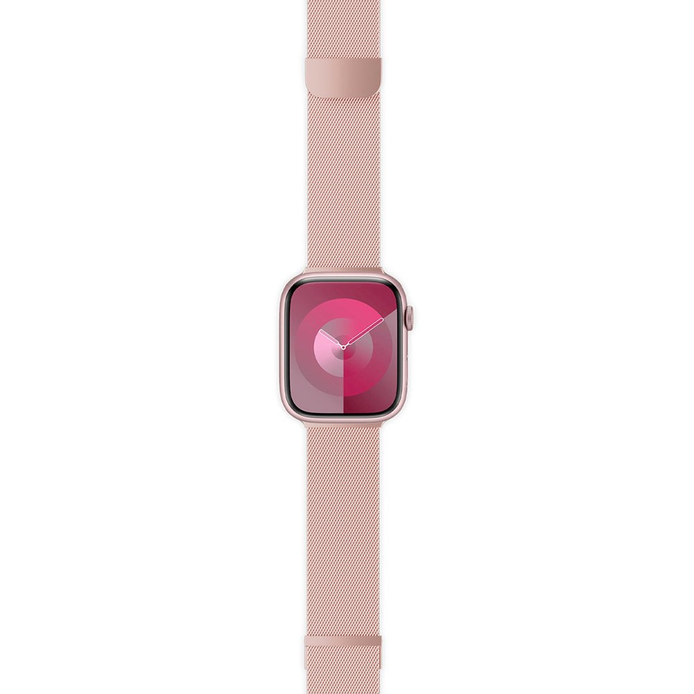 Apple Watch (42/44/SE/45/46/49mm) Epico Milanese+ (Plus) Rostfritt Stål Armband - Rose Gold