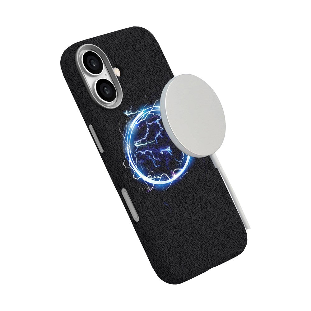 eSTUFF iPhone 17 INFINITE VENICE Konstläderklätt Plast Skal - MagSafe Kompatibelt - Svart