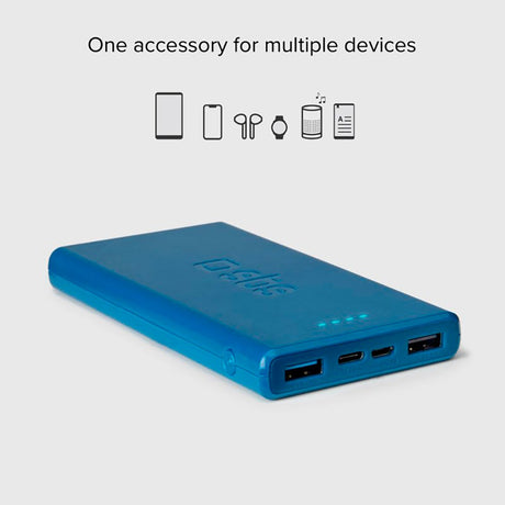 SBS Powerbank med 2x USB-A & 1x USB-C 10W - 10.000 mAh - Blå