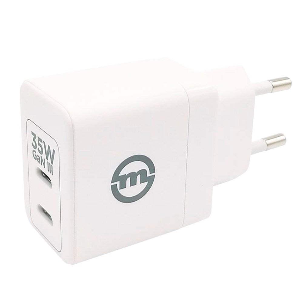 Mobile Origin 35W Super Charger GaN Väggladdare med 2x USB-C - Vit