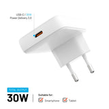 FAST Smal 30W USB-C - GaN Laddare - Vinklad - Vit