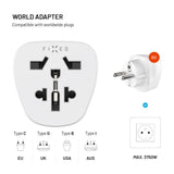 Fixed Reseadapter för EU / UK / USA / AUS - Vit