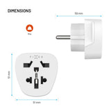 Fixed Reseadapter för EU / UK / USA / AUS - Vit