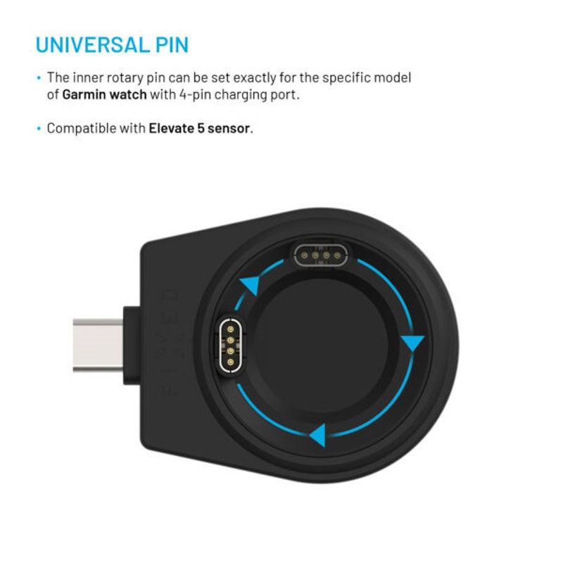 Fixed Trådlös USB-C Laddare för Garmin Smartwatch – Svart