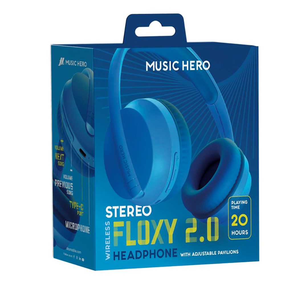 MUSIC HERO Floxy 2.0 Trådlösa Bluetooth On-Ear Hörlurar - Blå