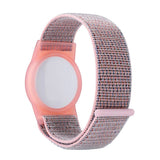 Apple Airtag Nylon Skyddsfodral m. Rem - Rosa