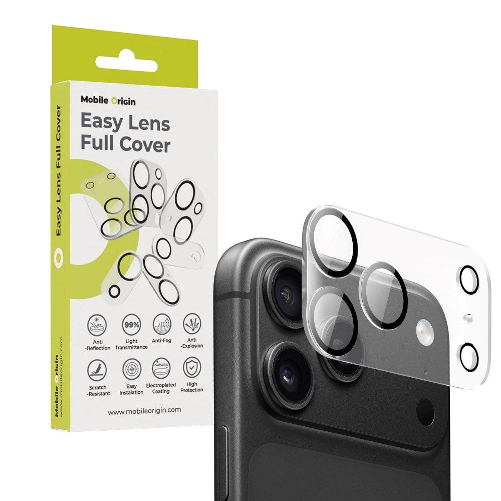 iPhone 18 Pro Max Mobile Origin Easy Lens Full Cover Kameraskyddsglas - Genomskinligt