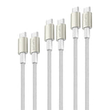 4smarts USB-C til USB-C 60W PremiumCord - 3x USB-C till USB-C-kabel med USB-C-adapter & förlängare - Vit