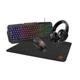 Deltaco 4-i-1 Gaming Set m. Headset / Tangentbord / Mus / Musmatta - Svart