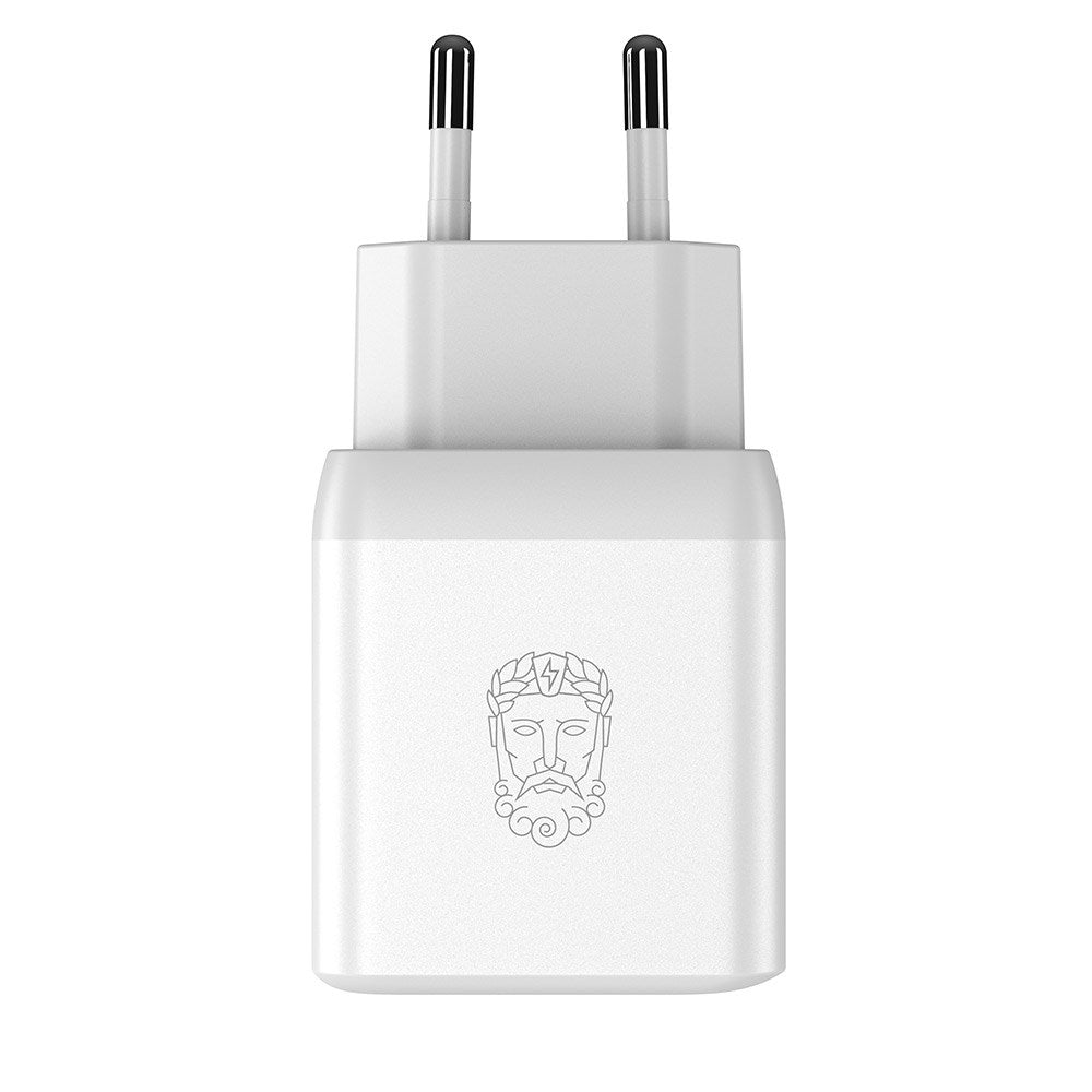 Upström Cirkulär GaN 35W Återvunnen Plast Väggladdare med 2 x USB-C - Vit