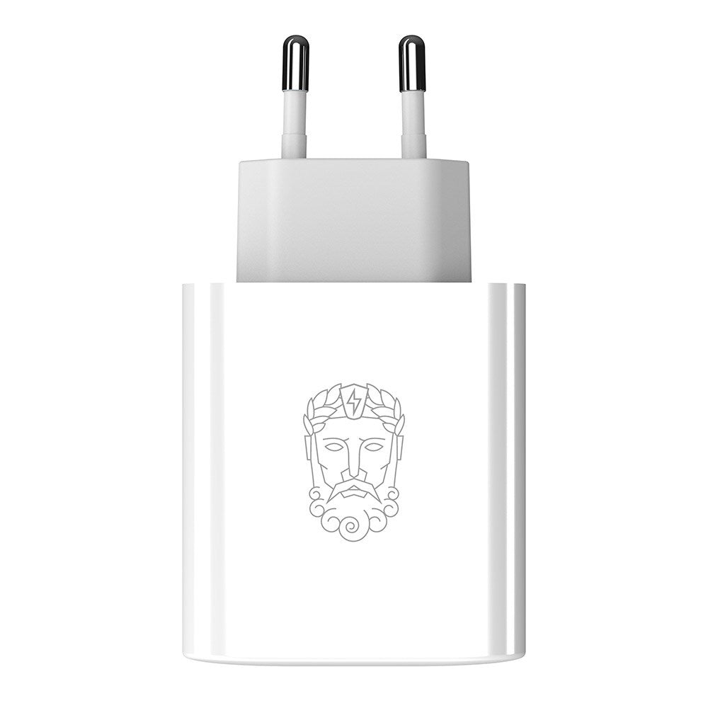 Upström Cirkulär PD 65W Återvunnen Plast Väggladdare med USB-C & USB-A - Vit