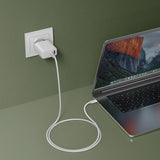 ËSSENTIALS by Upström PD 65W GaN Återvunnen Plast Väggladdare med USB-C og USB-A - Vit