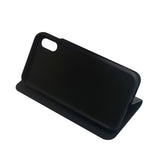 GreenMind iPhone XS Max Konstläder Flip Fodral m. Korthållare & Ställfunktion - Svart