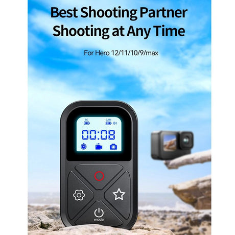 TELESIN Fjärrkontroll för GoPro Hero 8 / 9 / 10 / 11 / 12 / 13 / Max & Smartphones - Svart