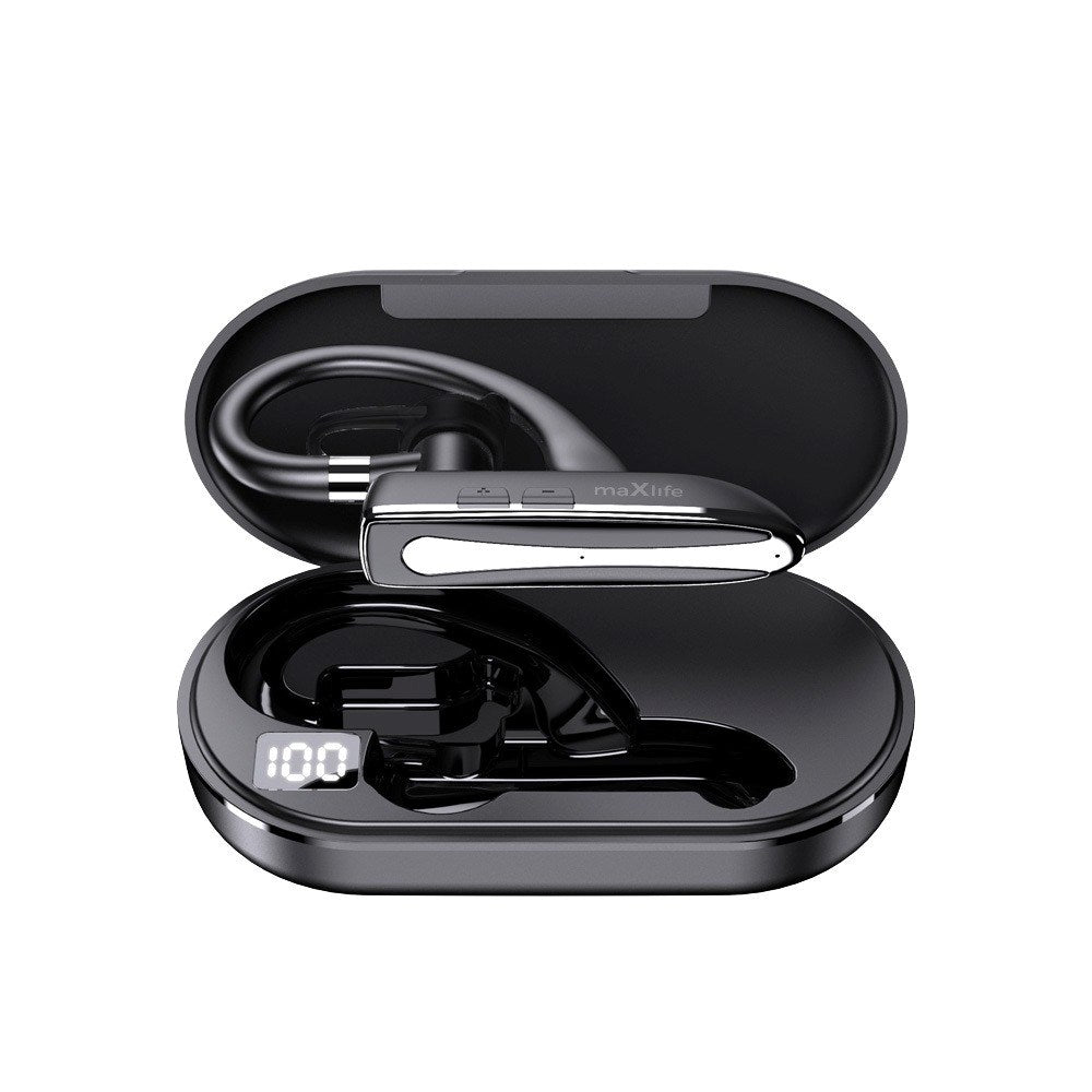 Maxlife MXBH-01 Bluetooth Headset med Laddningsfodral - Svart