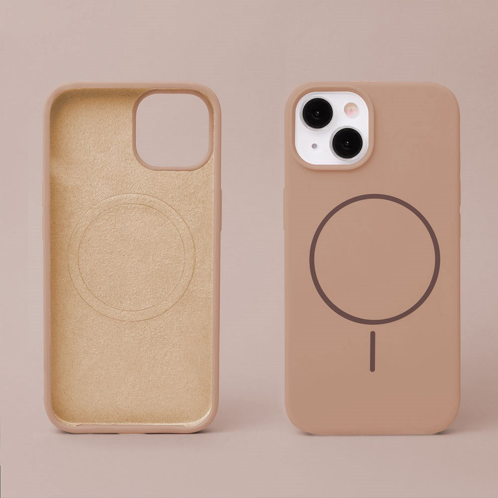 iPhone 15 Silicone Thin Skal - MagSafe Kompatibel - Brun