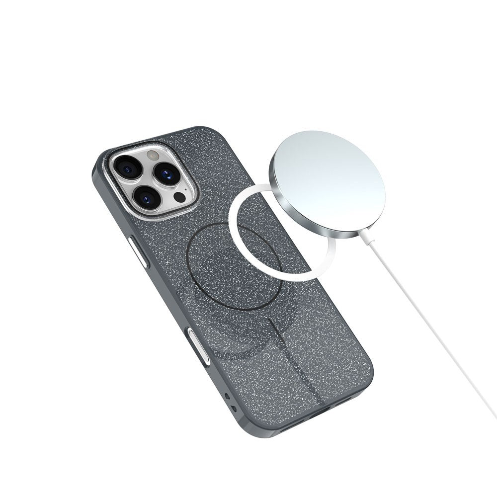 iPhone 17 Pro TFO Glitter Thin Skal - MagSafe Kompatibel - Svart
