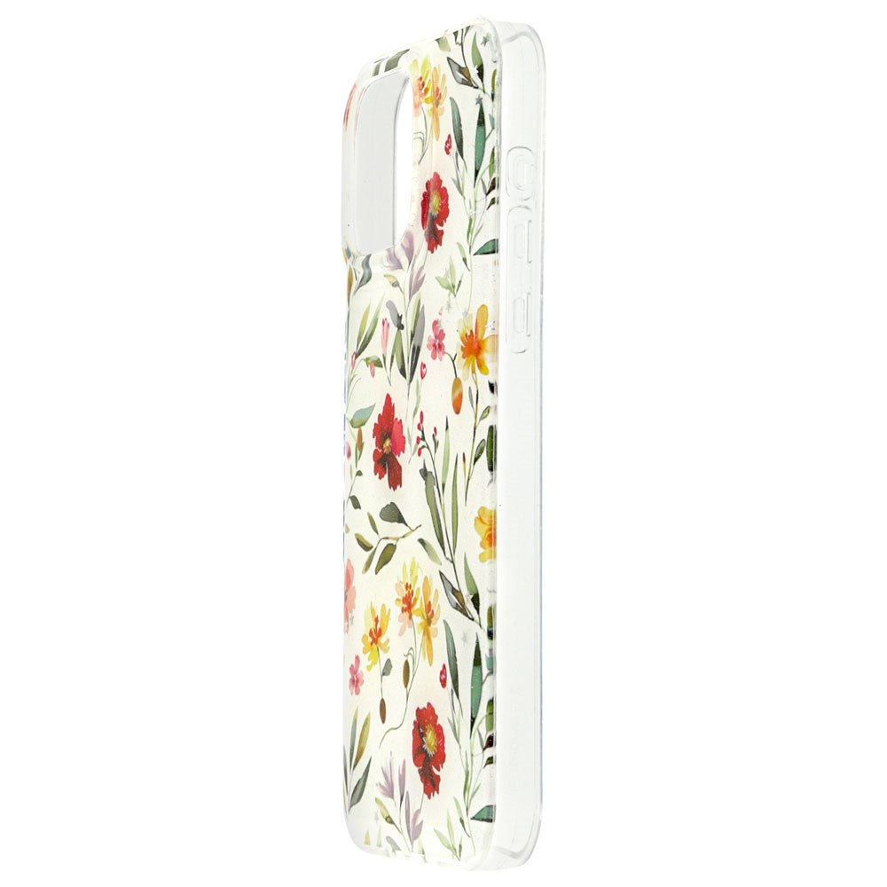 iPhone 16 Pro TFO Glow Glam Skal - Vit / Blommor
