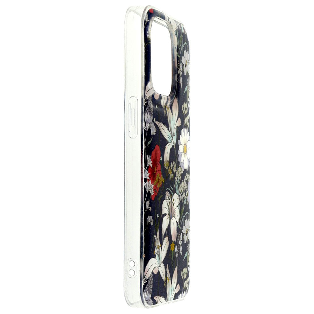iPhone 17 Pro TFO Glow Glam Skal - Blå / Blommor