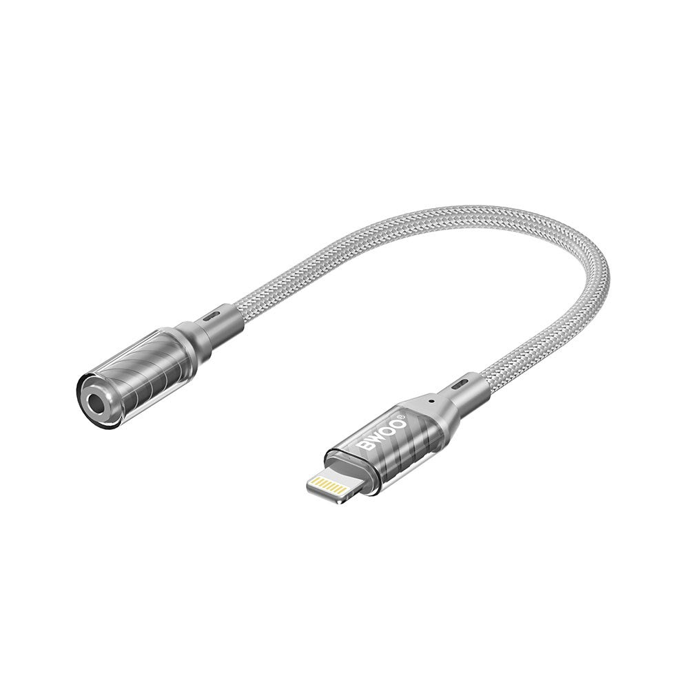 BWOO Lightning till 3,5 mm Jack Adapter – Grå