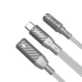 BWOO 2-i-1 USB-C till USB-C / Minijack Adapter - Grå