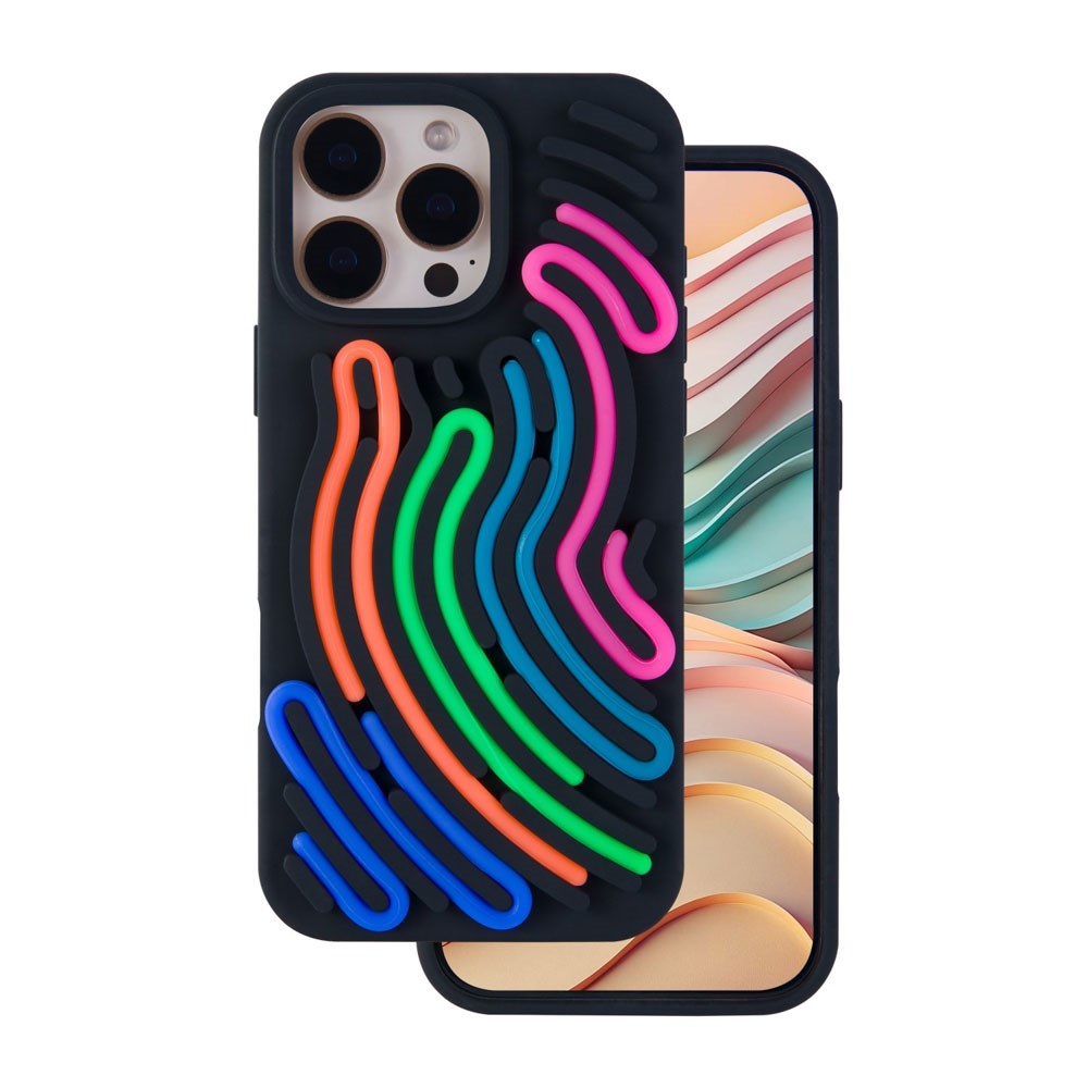 iPhone 16 Pro Max TFO DIY Snake Silikon Skal - Svart