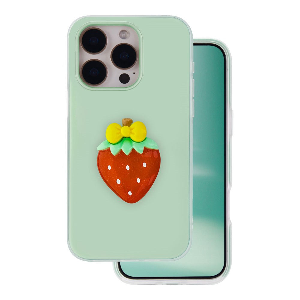 iPhone 15 Pro TFO 3D Frukt Skal – Jordgubb