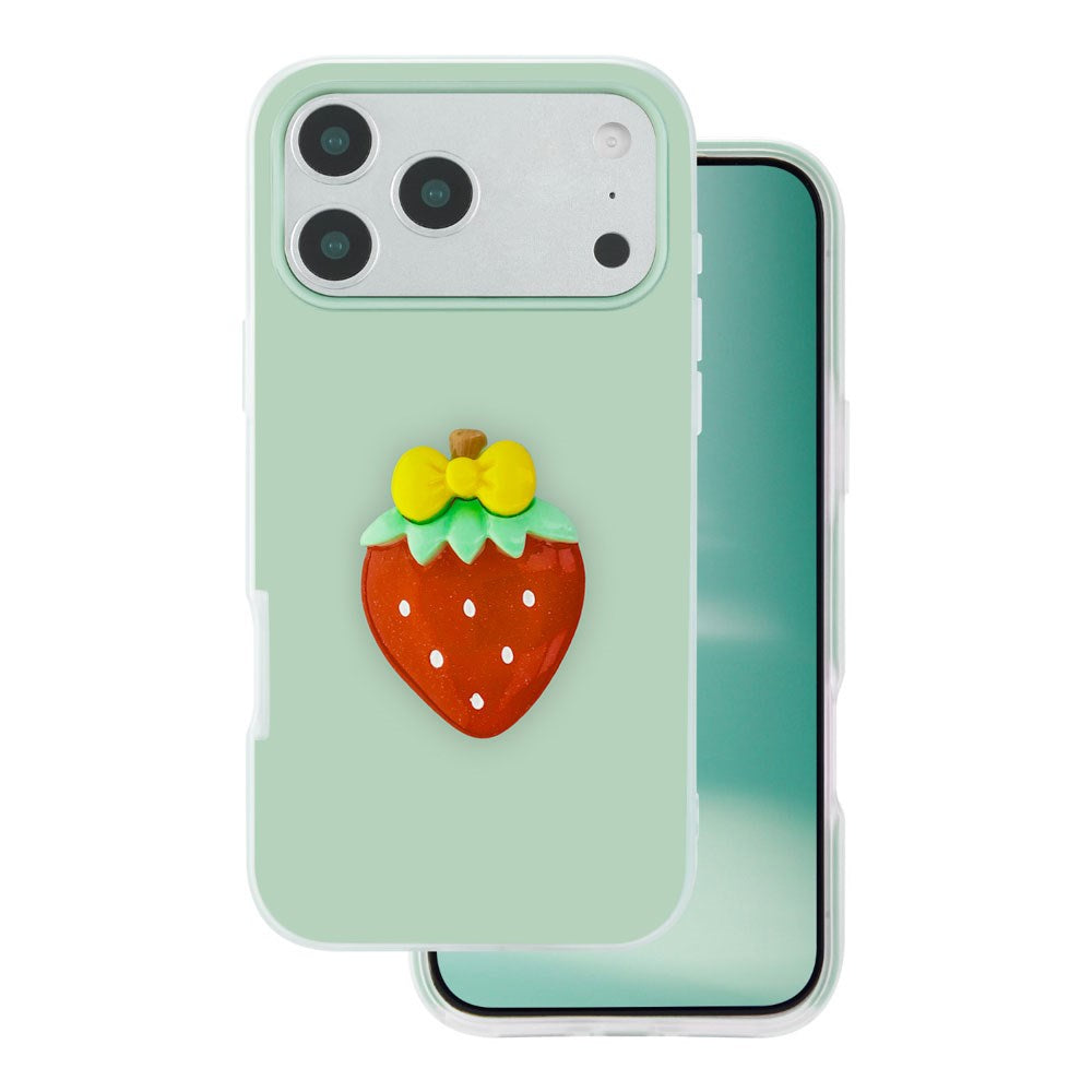 iPhone 17 Pro Max TFO 3D Frukt Skal – Jordgubb