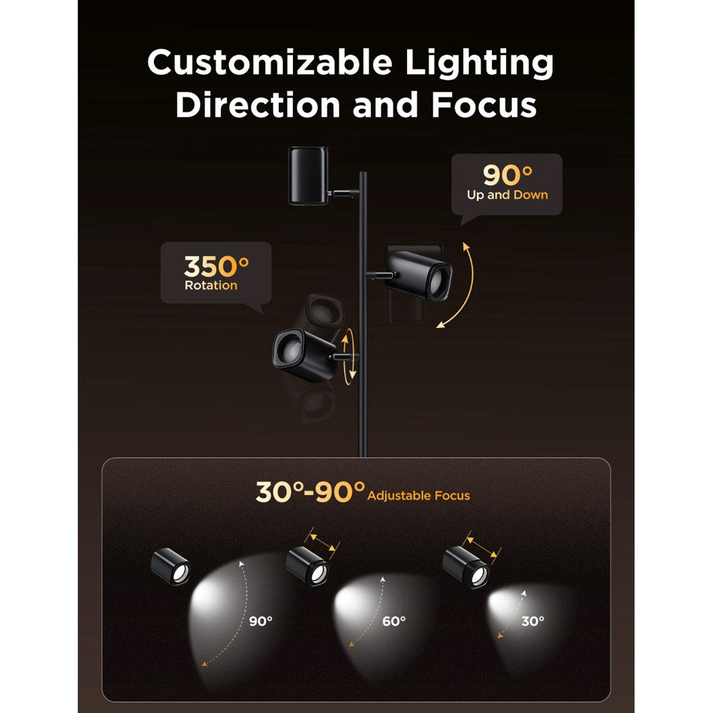 Govee Tree Floor Lamp med 3 Spottar - Svart