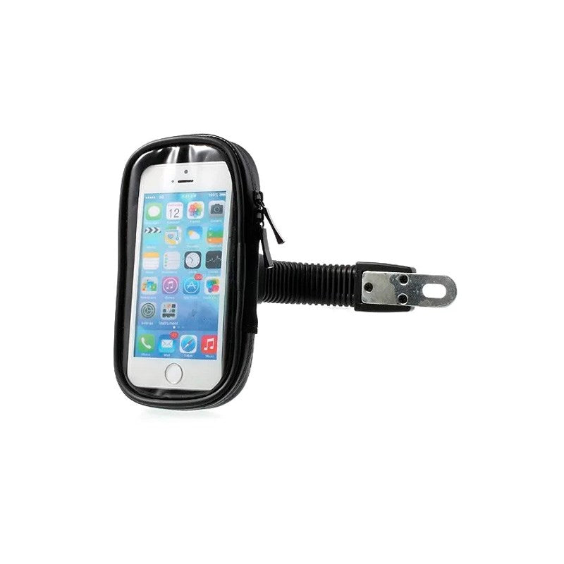 Vattentät Roterande Mobilhållare för Motorcykelstyre - Storlek 14.5 x 7.5 cm - Svart