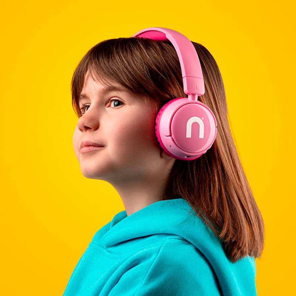 Niceboy Hive Kiddie Bluetooth Høretelefoner On-Ear för Barn med Ljudbegränsare - Rosa