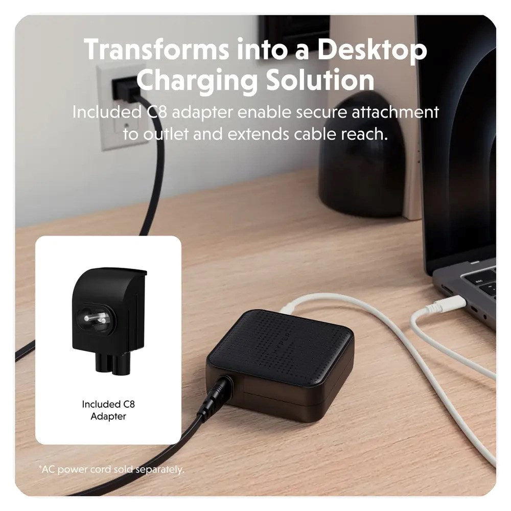 Targus HyperJuice 100W Reseladdare m. 1x USB-A & 3x USB-C - inkl. 4x Adapterkontakter - Svart