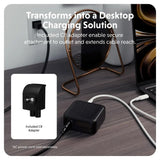 Targus HyperJuice 70W Reseladdare m. 1x USB-A & 2x USB-C - inkl. 4x Adapterkontakter - Svart