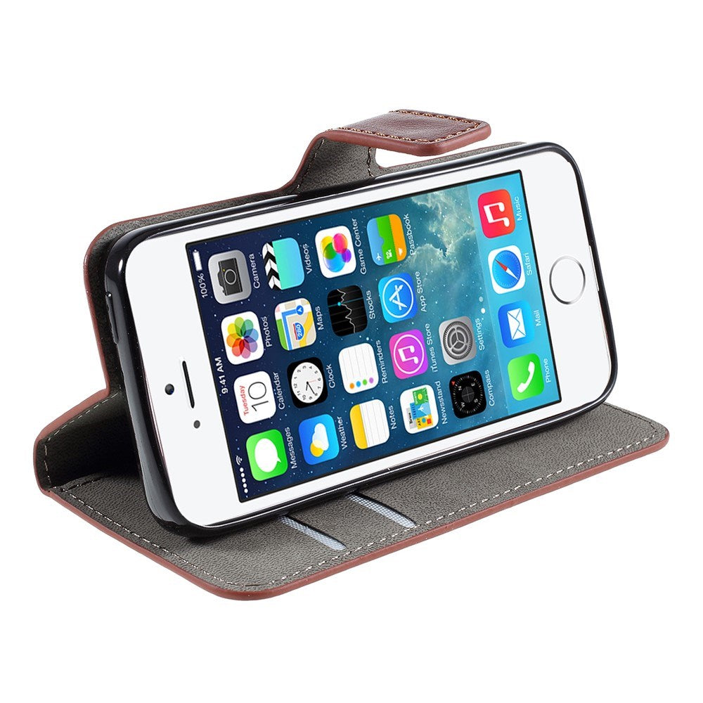 iPhone SE / 5s / 5 EIDERWOOD Flipfodral med Plånbok - Brun