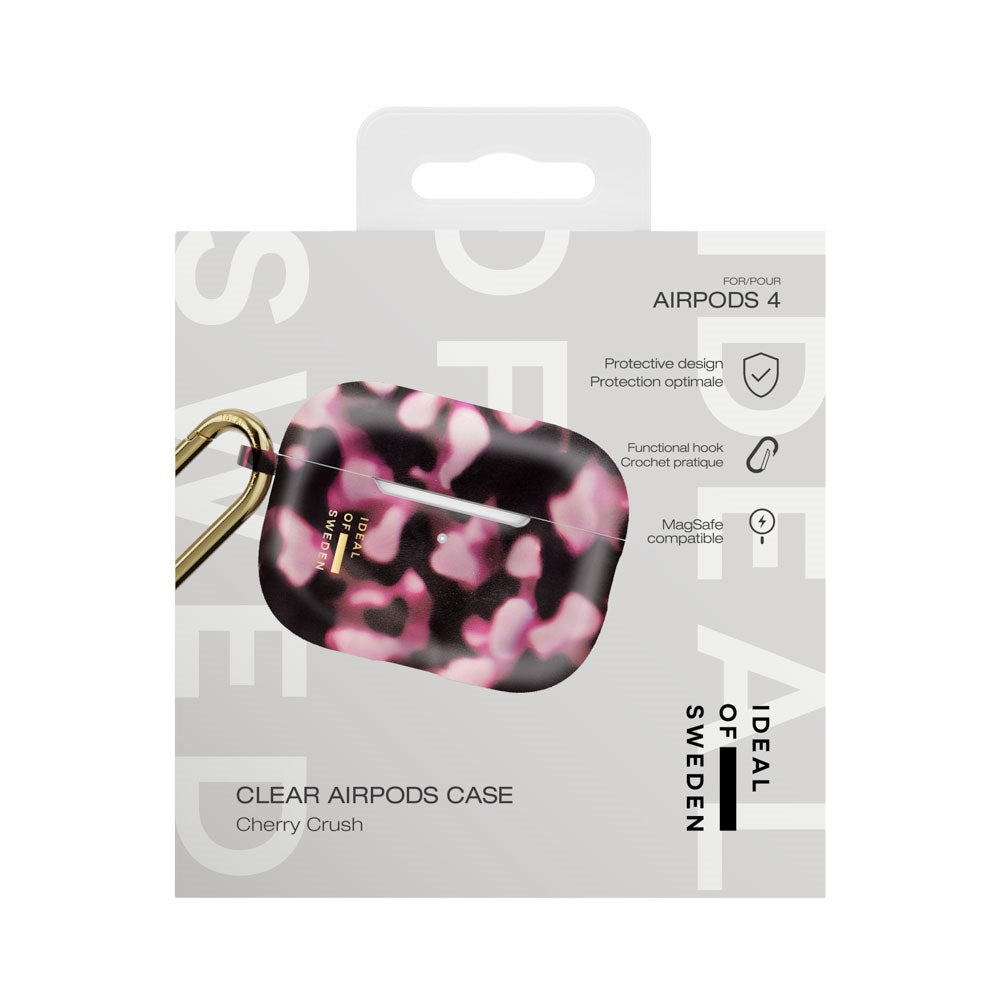 iDeal of Sweden AirPods (4. Gen.) Clear Case med Karbinhake - Cherry Crush