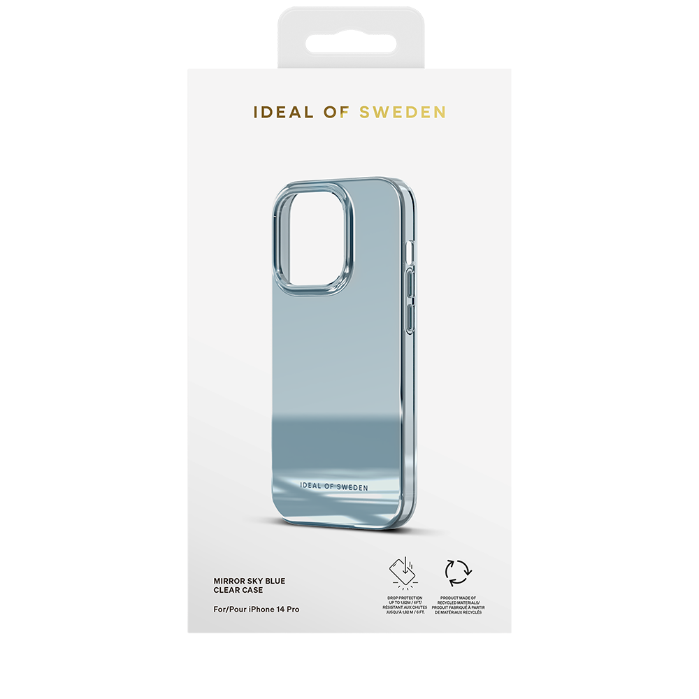 iPhone 14 Pro iDeal Of Sweden Mirror Skal - Mirror Sky Blue