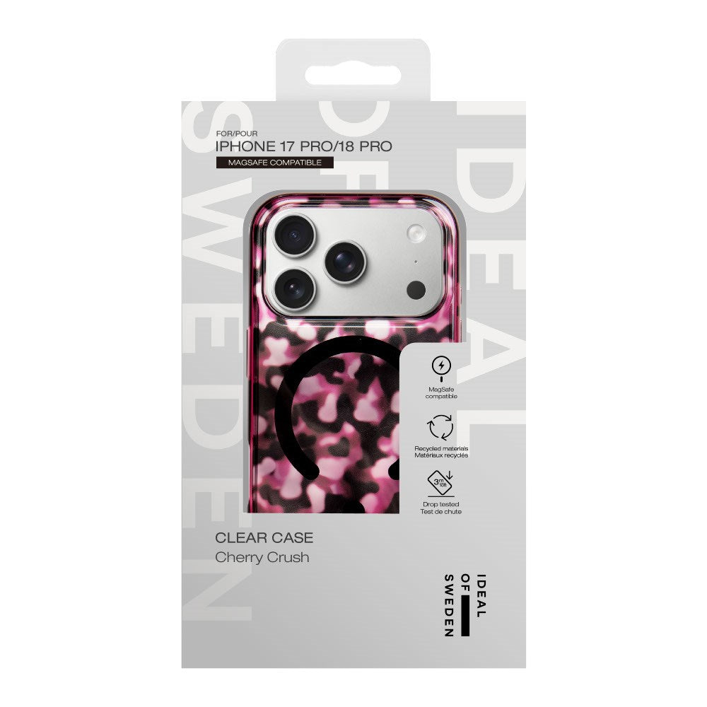 iPhone 18 Pro / 17 Pro iDeal Of Sweden Clear Skal - MagSafe Kompatibel - Cherry Crush